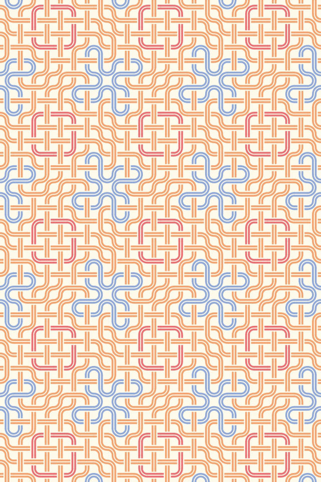 a peachy-rose tile pattern repeating 3 across, edge to edge