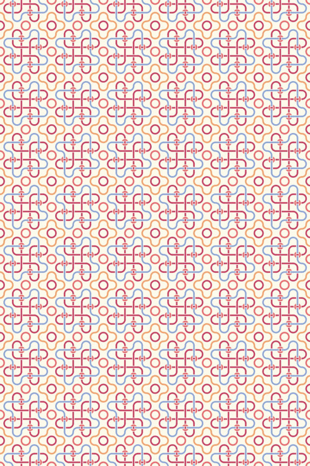 a peachy-rose tile pattern repeating 6 across, edge to edge