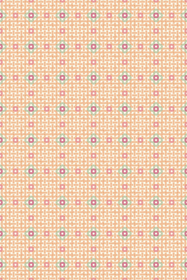 a peachy-rose tile pattern repeating 6 across, edge to edge