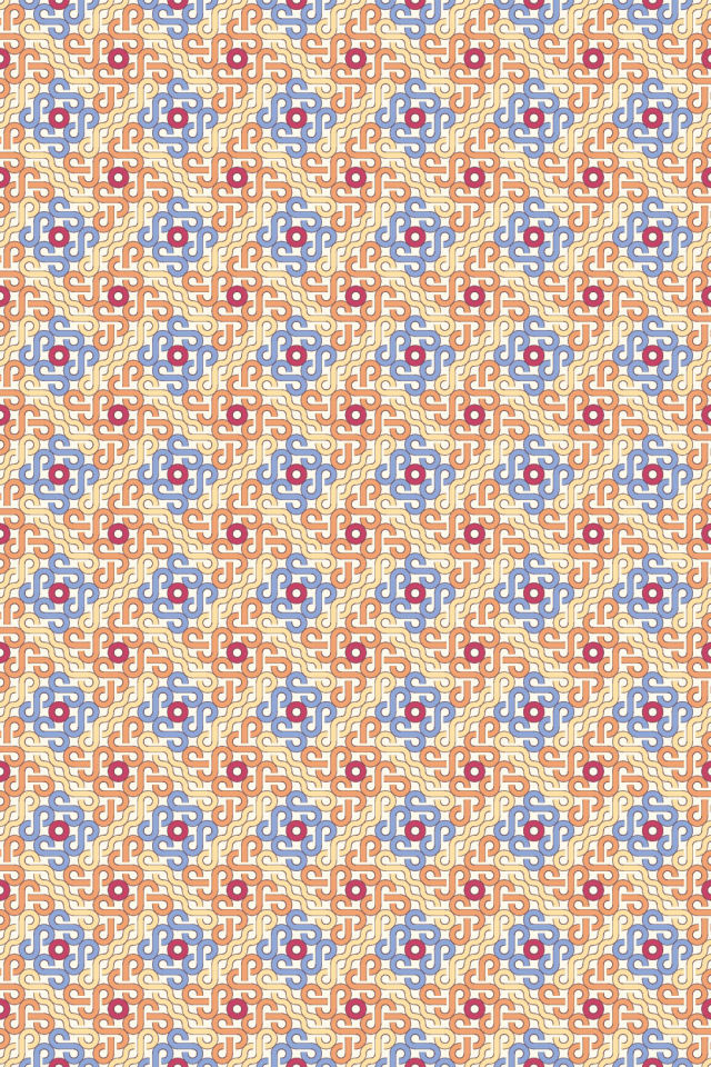 a peachy-rose tile pattern repeating 6 across, edge to edge