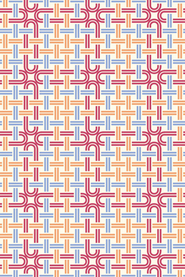 a peachy-rose tile pattern repeating 3 across, edge to edge