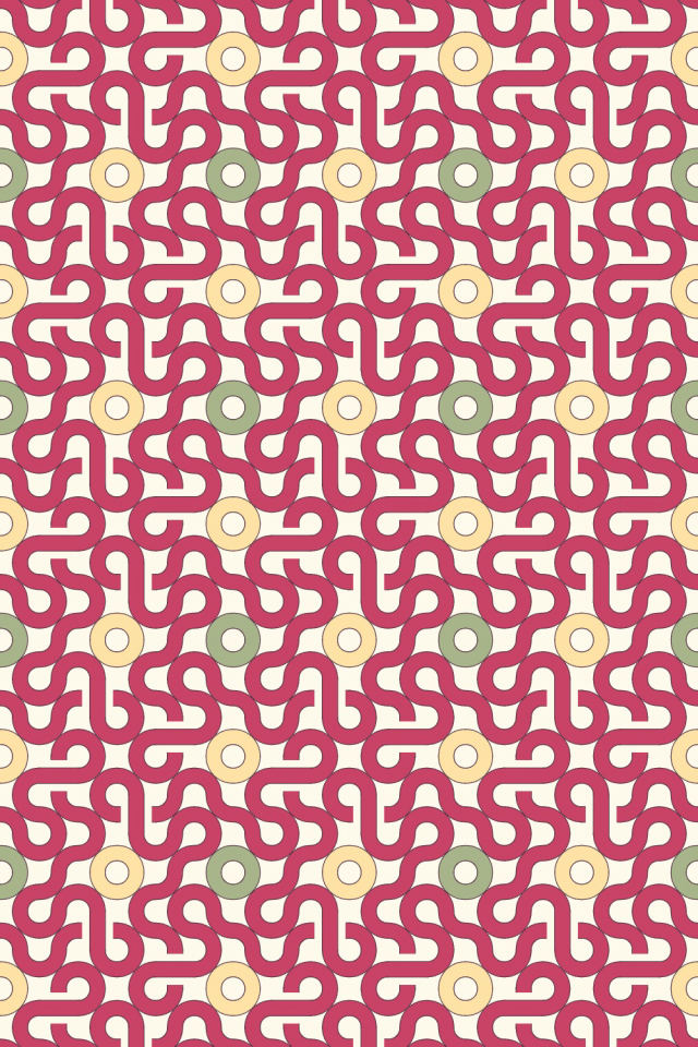 a peachy-rose tile pattern repeating 3 across, edge to edge