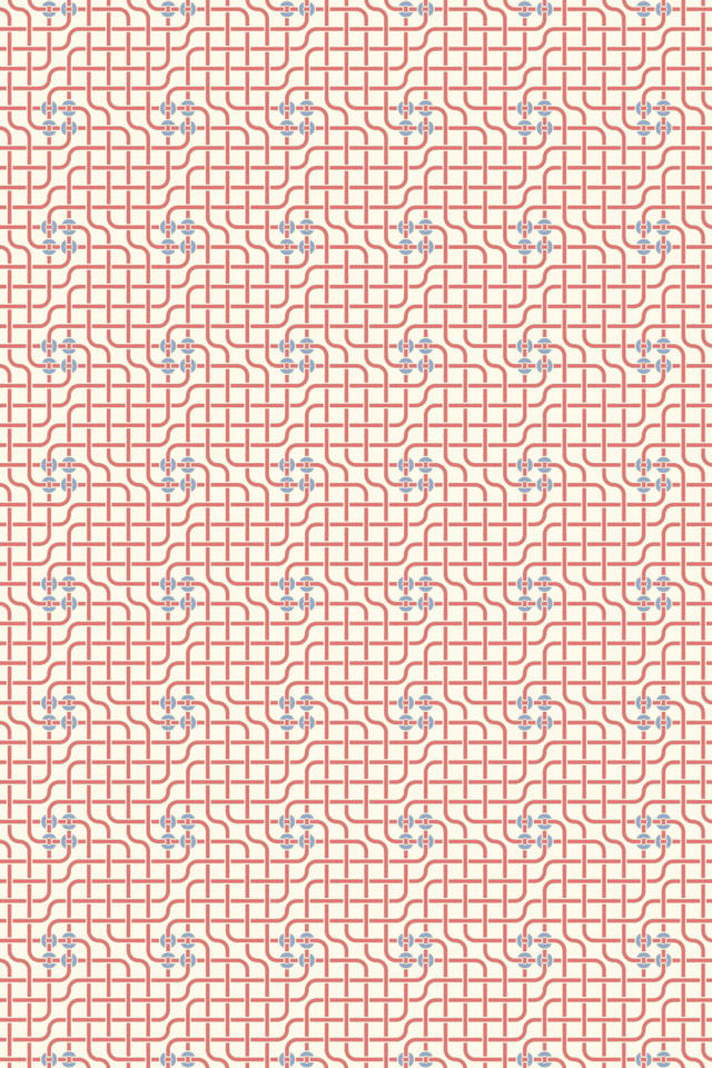 a peachy-rose tile pattern repeating 6 across, edge to edge