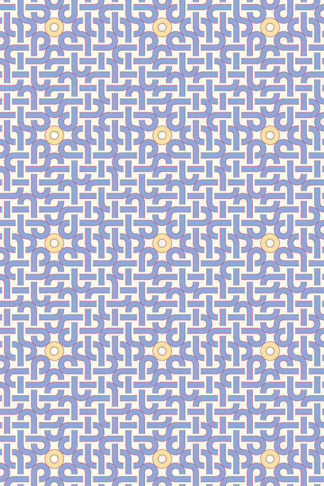 a peachy-rose tile pattern repeating 3 across, edge to edge