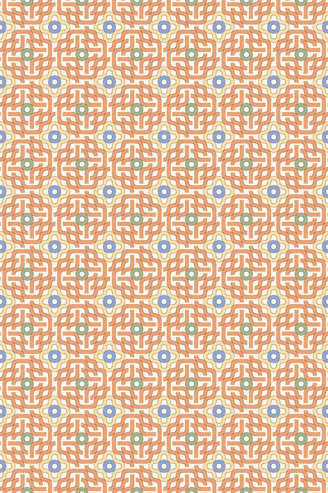 a peachy-rose tile pattern repeating 6 across, edge to edge