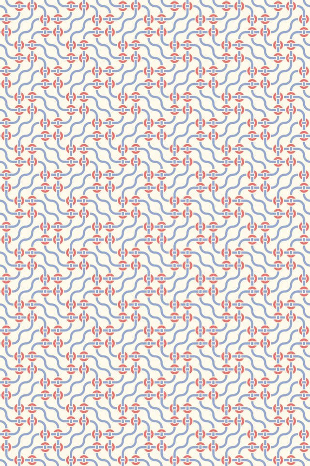 a peachy-rose tile pattern repeating 6 across, edge to edge