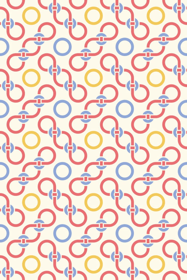 a peachy-rose tile pattern repeating 3 across, edge to edge