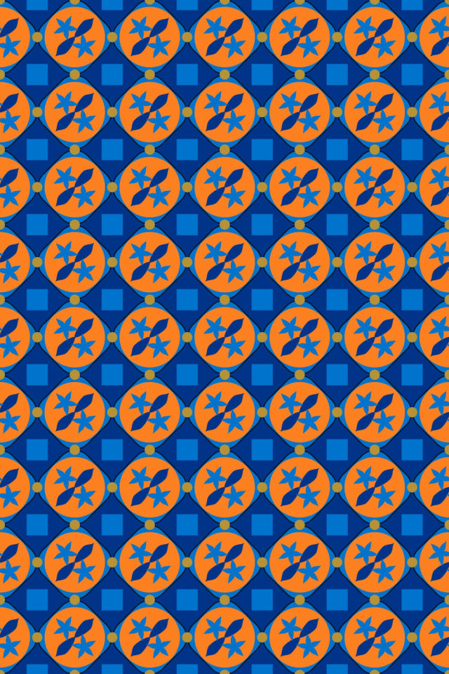 a royal-sunset tile pattern repeating 6 across, edge to edge