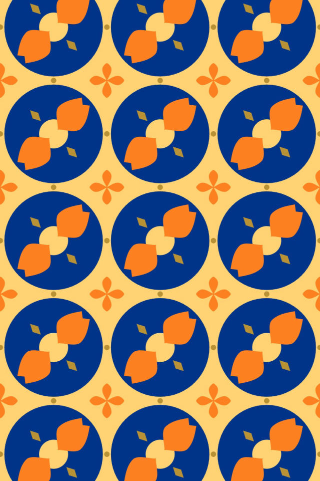a royal-sunset tile pattern repeating 3 across, edge to edge