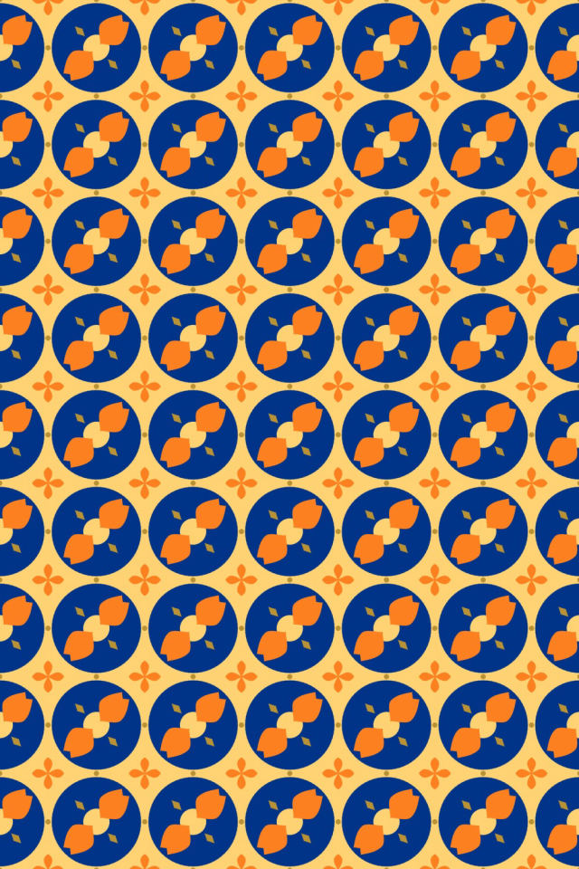 a royal-sunset tile pattern repeating 6 across, edge to edge