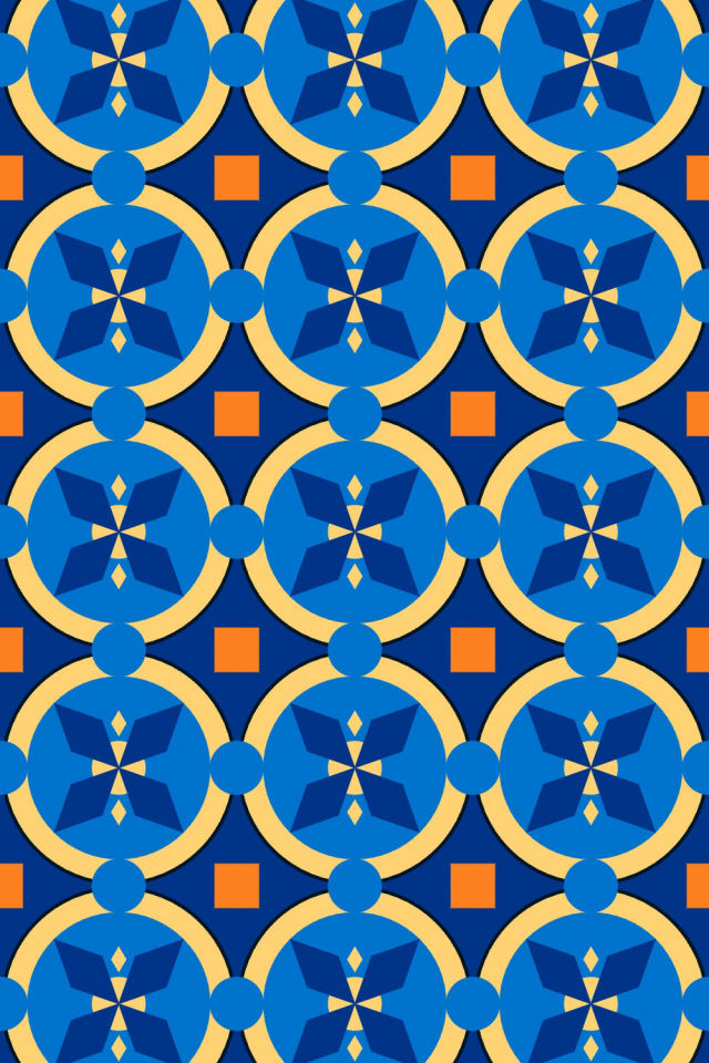 a royal-sunset tile pattern repeating 3 across, edge to edge