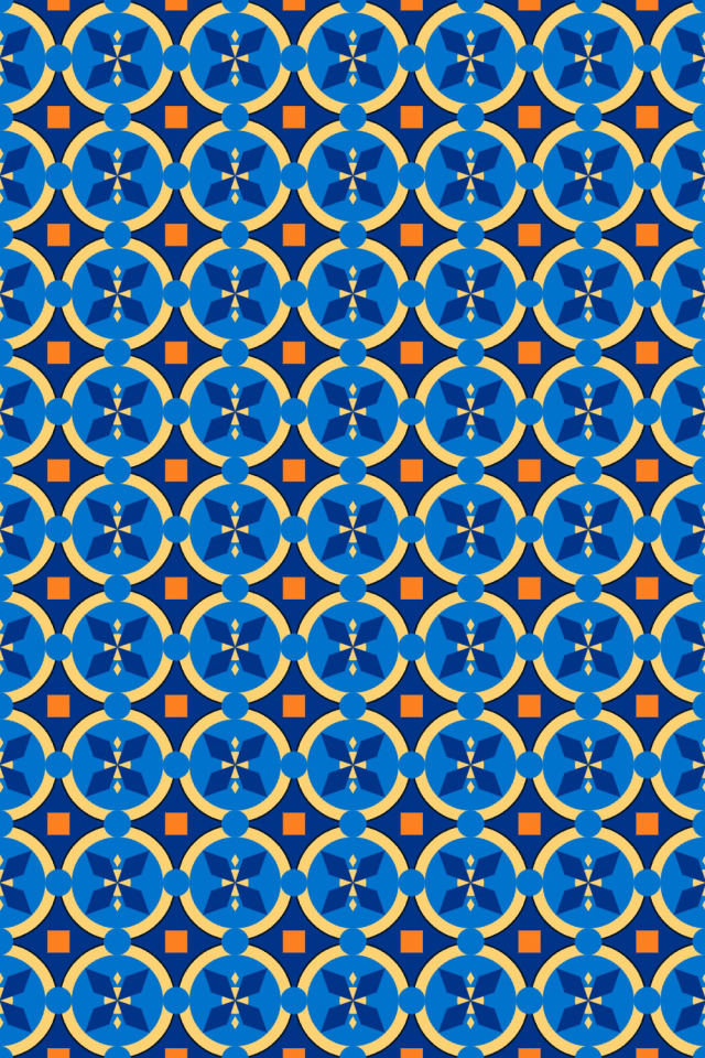 a royal-sunset tile pattern repeating 6 across, edge to edge