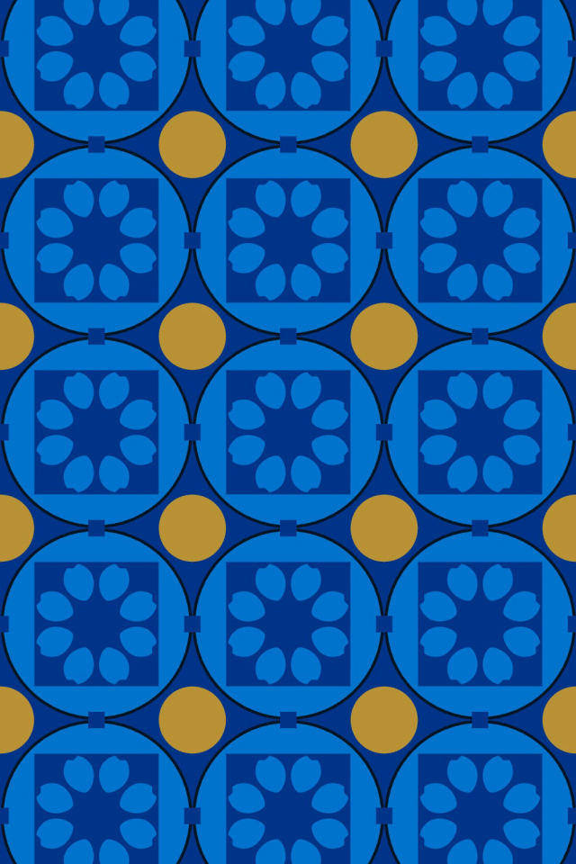 a royal-sunset tile pattern repeating 3 across, edge to edge