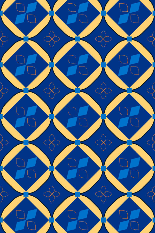 a royal-sunset tile pattern repeating 3 across, edge to edge