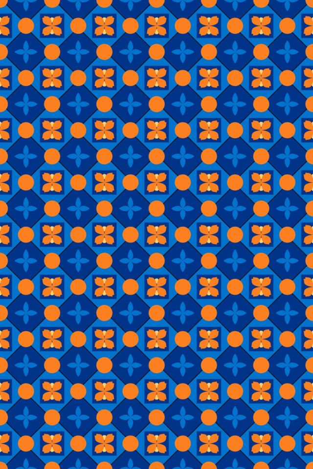 a royal-sunset tile pattern repeating 6 across, edge to edge