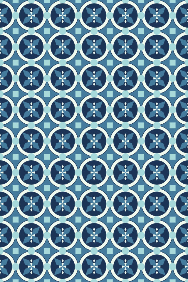 a mediterranean tile pattern repeating 6 across, edge to edge