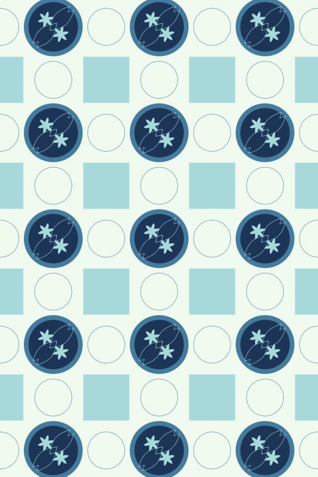 a mediterranean tile pattern repeating 3 across, edge to edge