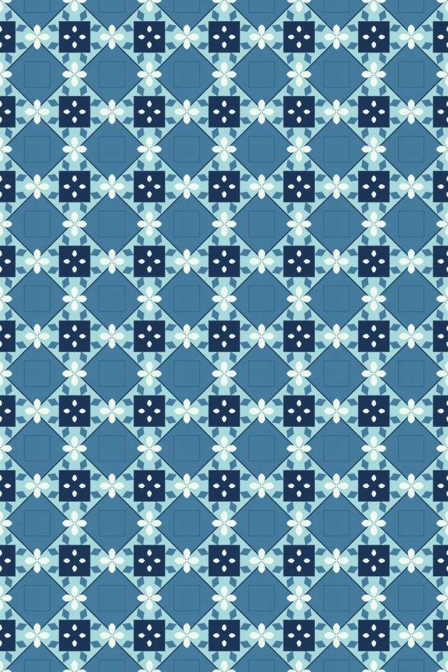 a mediterranean tile pattern repeating 6 across, edge to edge