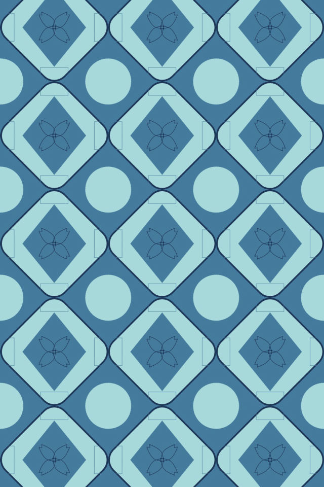 a mediterranean tile pattern repeating 3 across, edge to edge