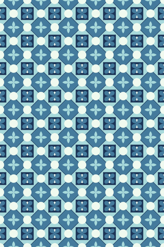 a mediterranean tile pattern repeating 6 across, edge to edge