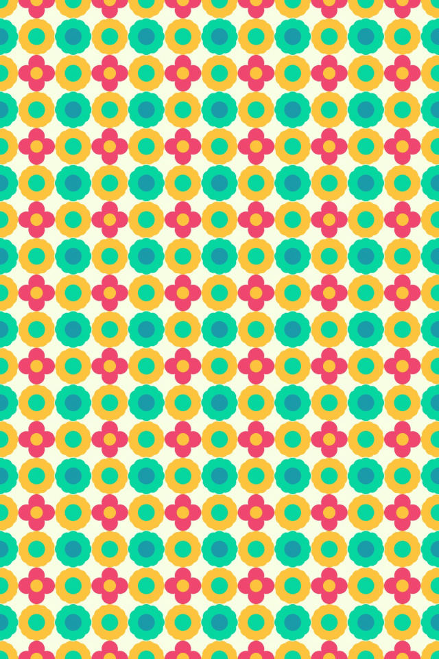 a bright-contrast tile pattern repeating 6 across, edge to edge