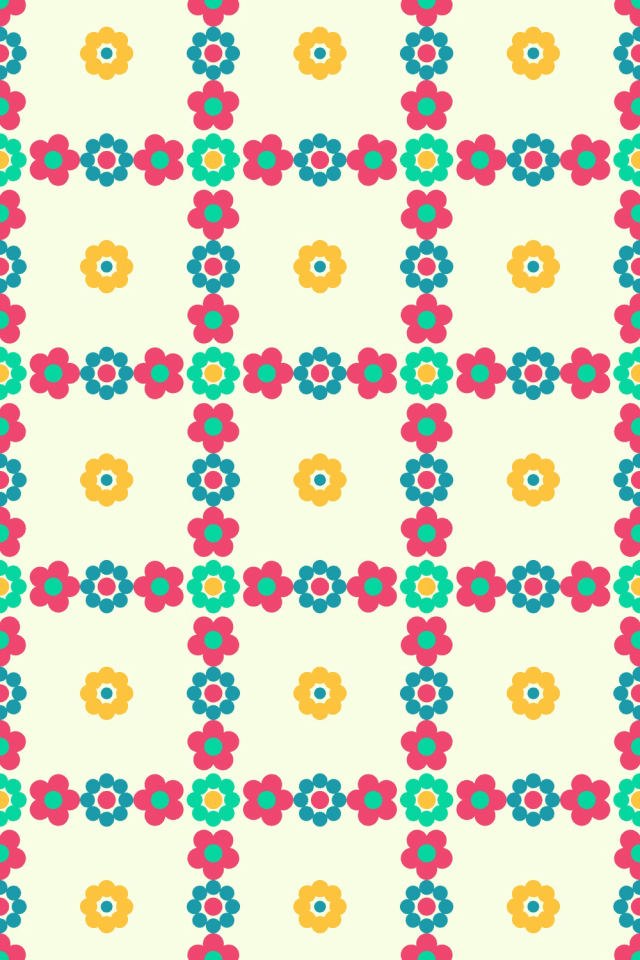 a bright-contrast tile pattern repeating 3 across, edge to edge