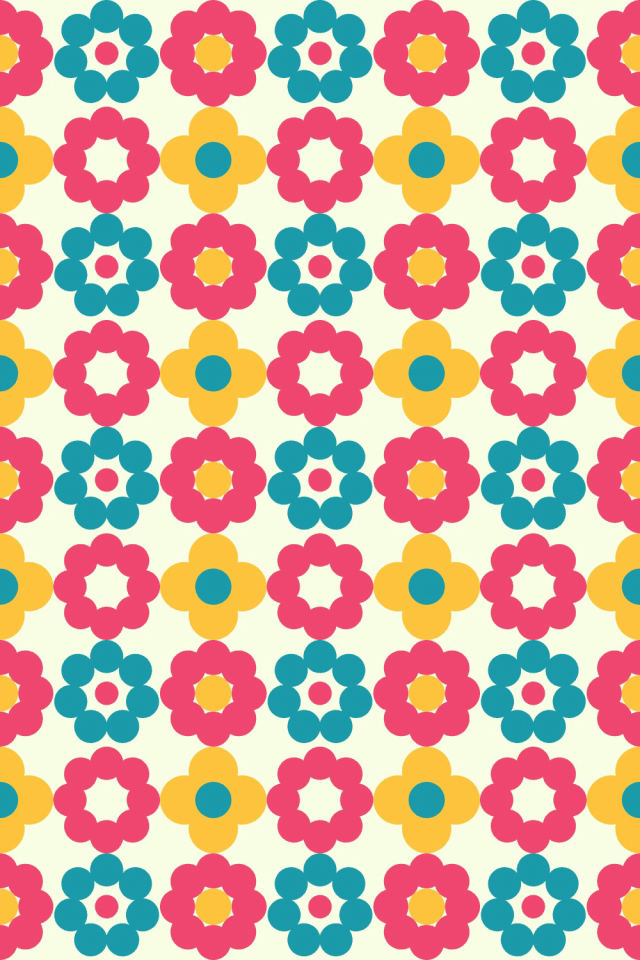 a bright-contrast tile pattern repeating 3 across, edge to edge