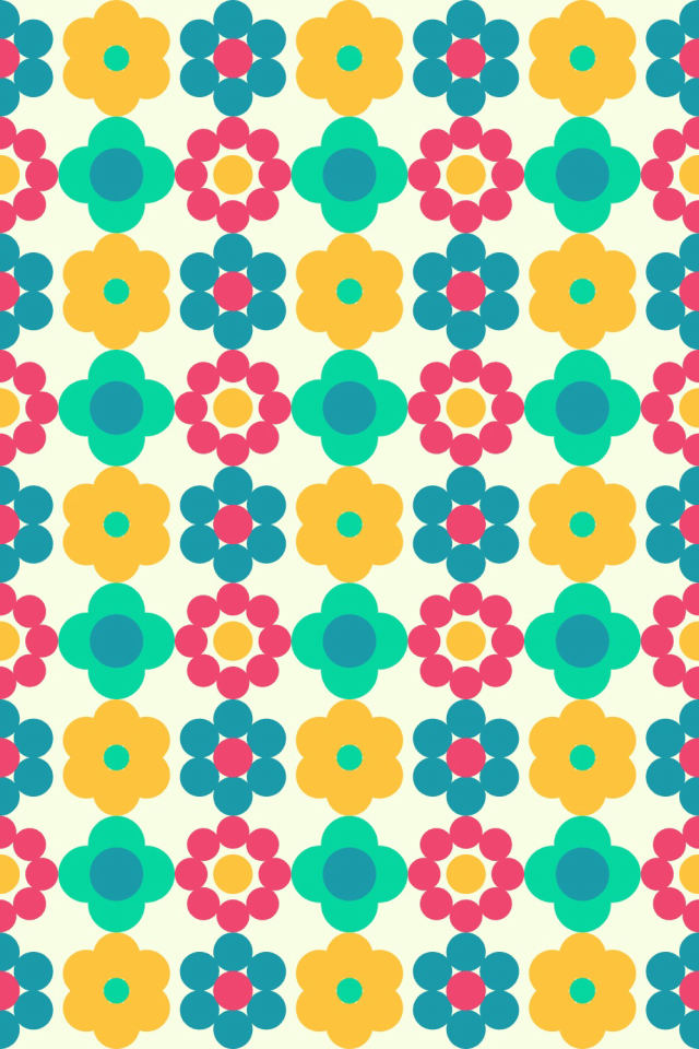 a bright-contrast tile pattern repeating 3 across, edge to edge