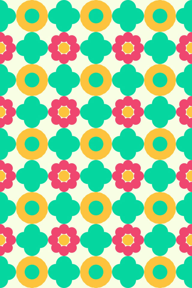 a bright-contrast tile pattern repeating 3 across, edge to edge