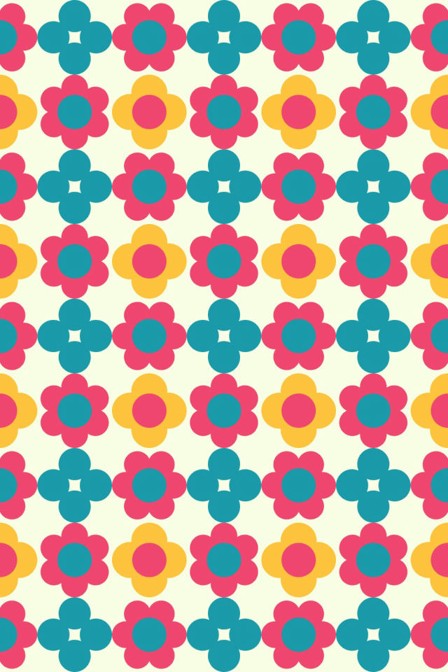 a bright-contrast tile pattern repeating 3 across, edge to edge