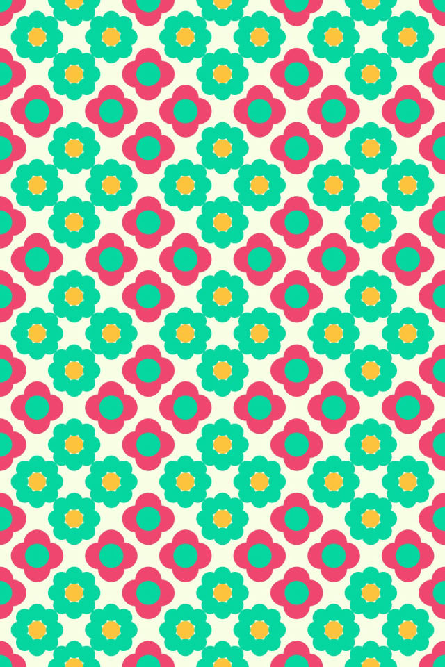 a bright-contrast tile pattern repeating 3 across, edge to edge