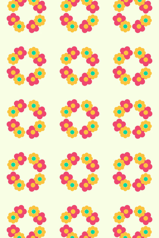 a bright-contrast tile pattern repeating 3 across, edge to edge