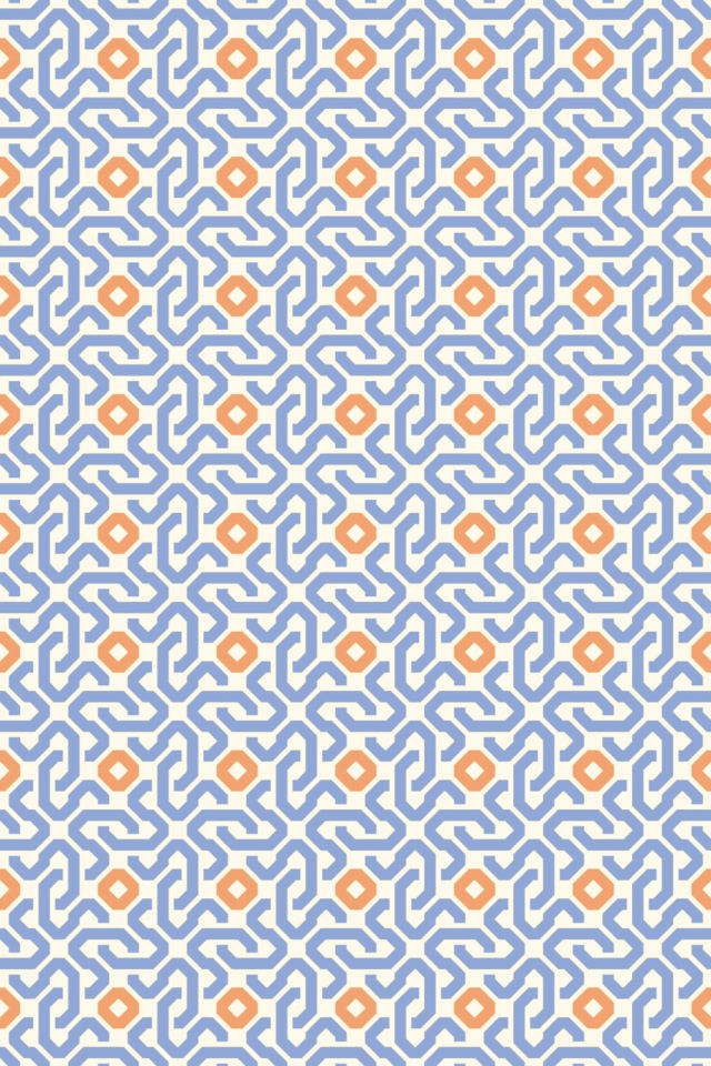 a peachy-rose tile pattern repeating 6 across, edge to edge