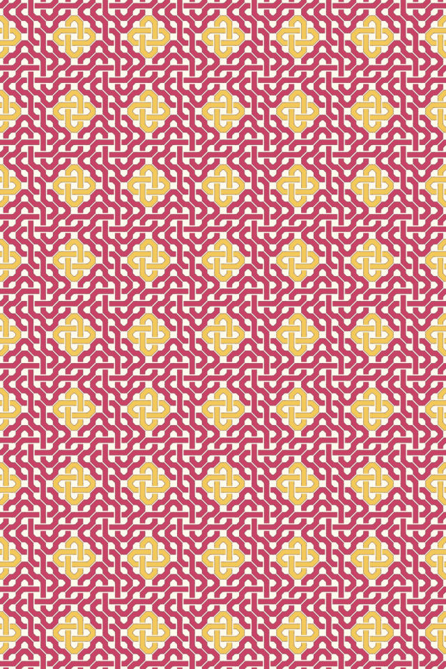 a peachy-rose tile pattern repeating 6 across, edge to edge