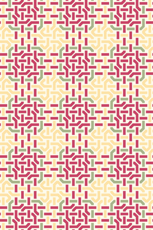 a peachy-rose tile pattern repeating 3 across, edge to edge