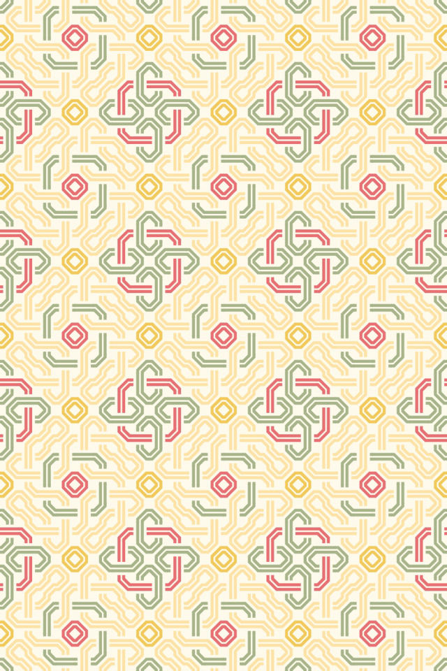 a peachy-rose tile pattern repeating 3 across, edge to edge
