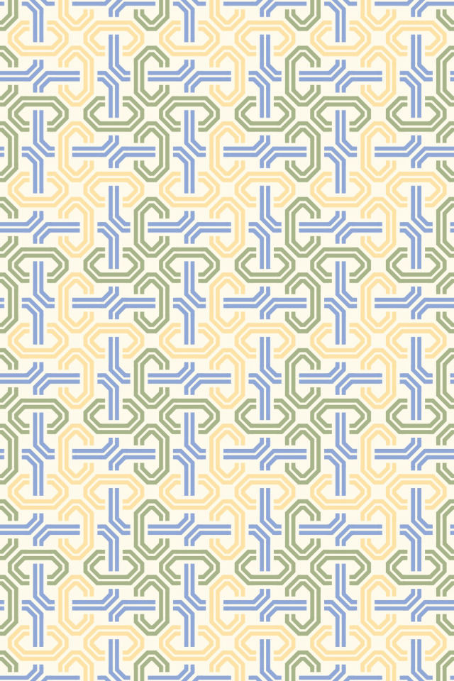 a peachy-rose tile pattern repeating 3 across, edge to edge
