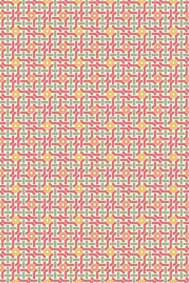 a peachy-rose tile pattern repeating 6 across, edge to edge
