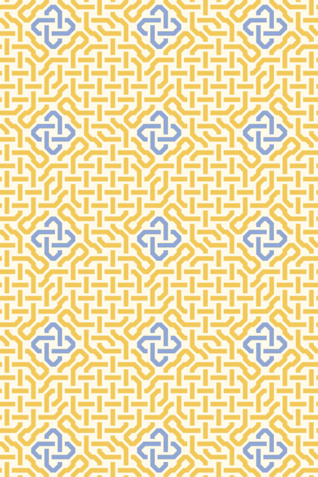 a peachy-rose tile pattern repeating 3 across, edge to edge