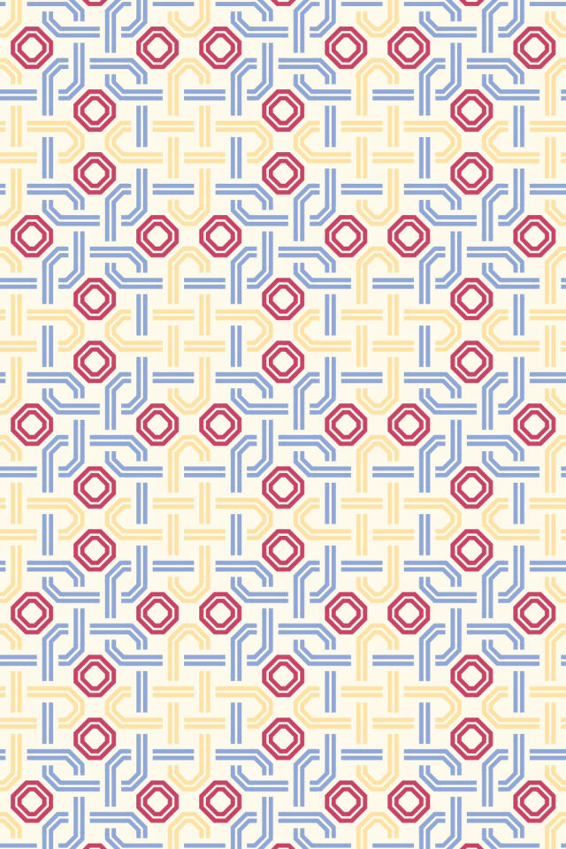 a peachy-rose tile pattern repeating 3 across, edge to edge