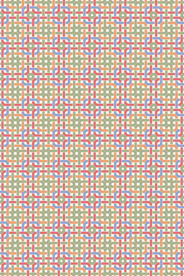 a peachy-rose tile pattern repeating 6 across, edge to edge