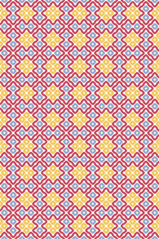 a peachy-rose tile pattern repeating 6 across, edge to edge