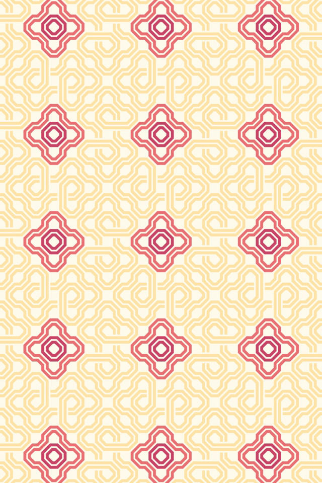 a peachy-rose tile pattern repeating 3 across, edge to edge