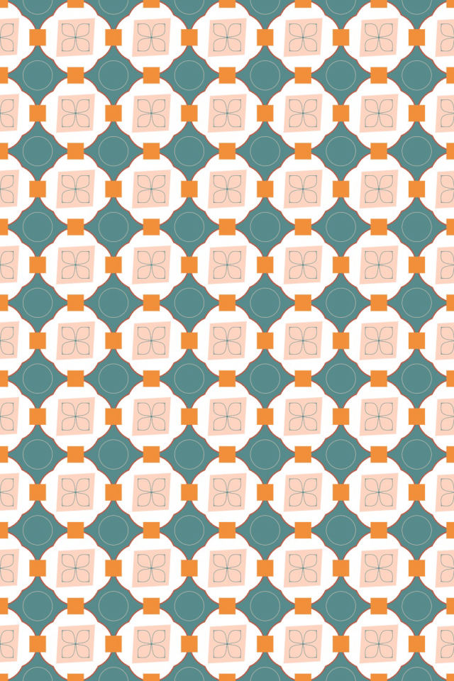 a coral-reef tile pattern repeating 6 across, edge to edge