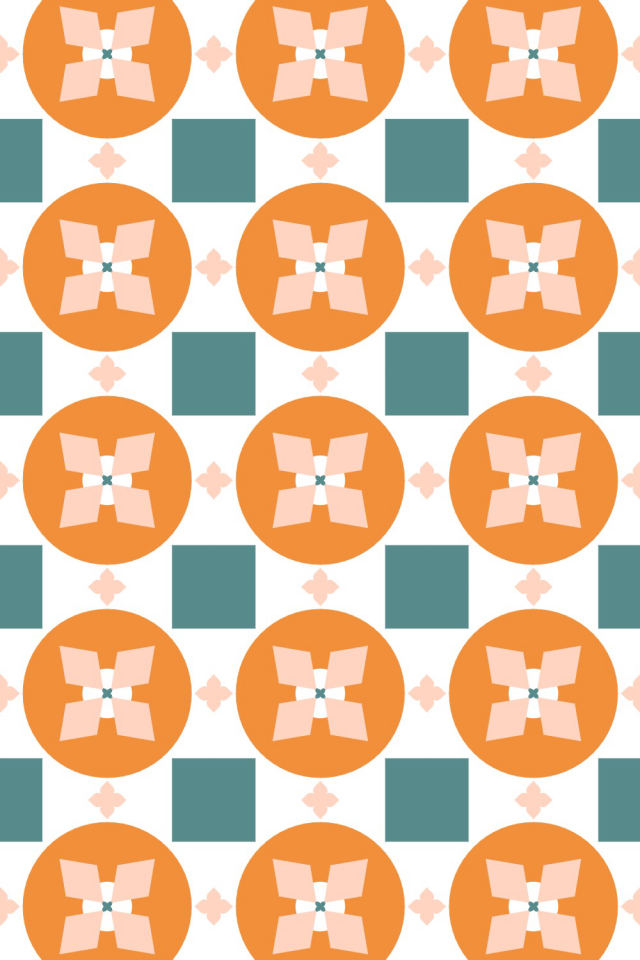 a coral-reef tile pattern repeating 3 across, edge to edge