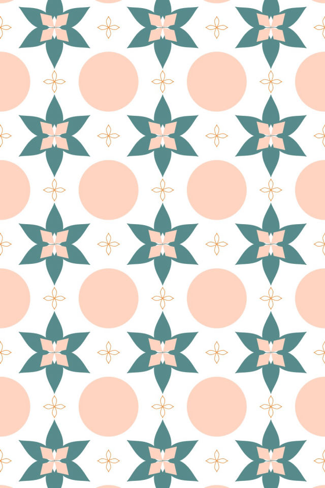 a coral-reef tile pattern repeating 3 across, edge to edge