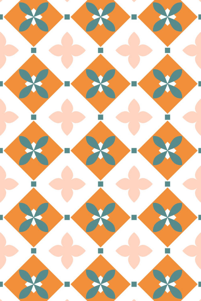 a coral-reef tile pattern repeating 3 across, edge to edge