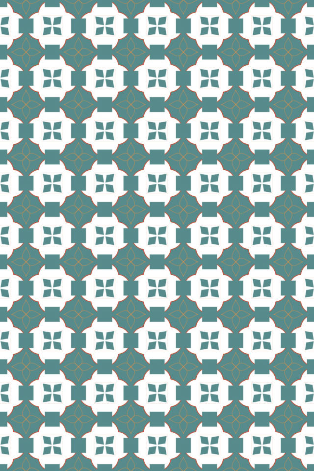 a coral-reef tile pattern repeating 6 across, edge to edge