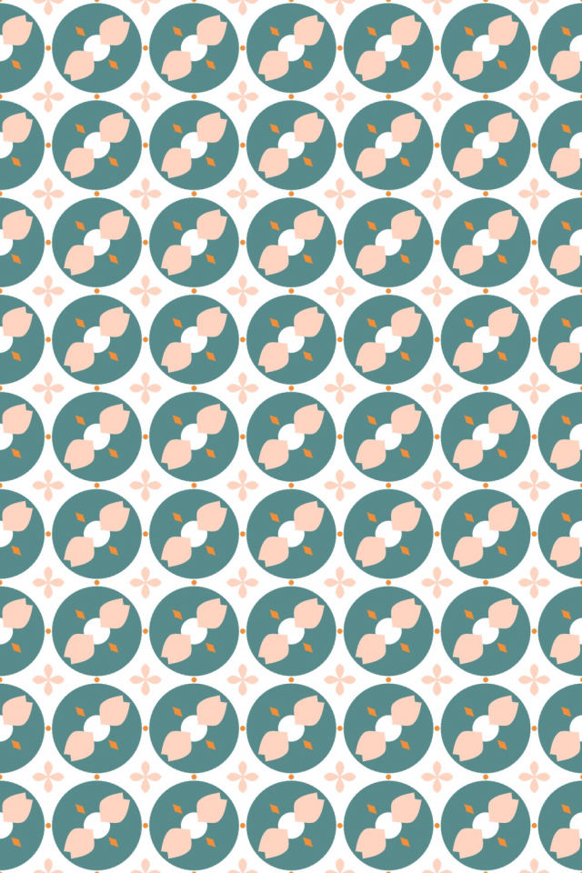 a coral-reef tile pattern repeating 6 across, edge to edge