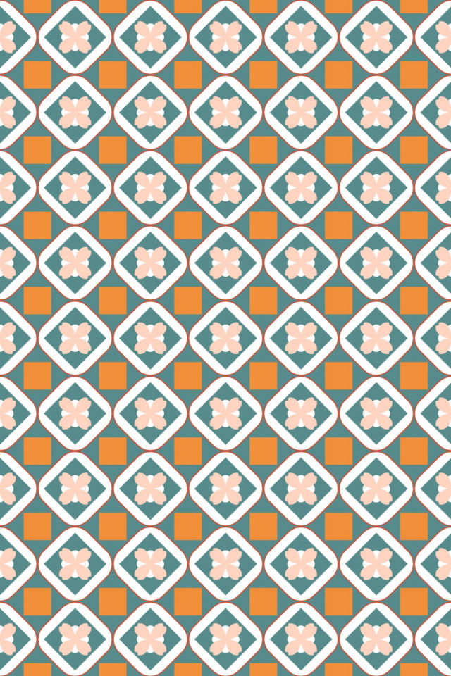 a coral-reef tile pattern repeating 6 across, edge to edge
